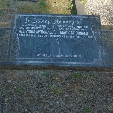 MCDONALD Aloysius 1887-1960 & Mary 1894-1986