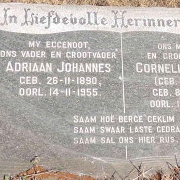 MERWE Adriaan Johannes, van der 1890-1955 & Cornelia Helena OTTENS 1895-1966