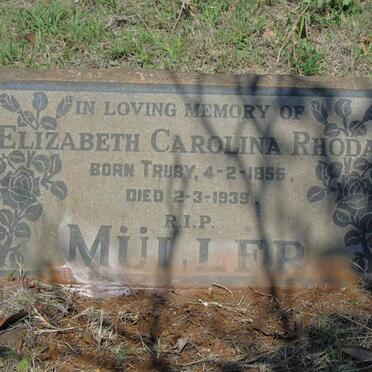 MULLER Elizabeth Carolina Rhoda nee TRUBY 1855-1939
