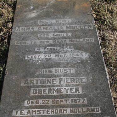 MULLER Anna Amalia nee SMITS 1855-1945 :: OBERMEYER Antoine Pierre 1877-1956