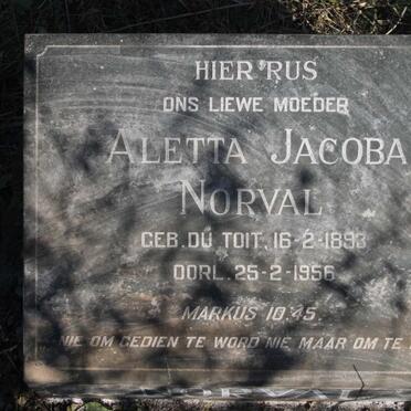NORVAL Aletta Jacoba nee DU TOIT 1893-1956