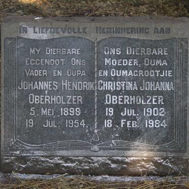 OBERHOLZER Johannes Hendrik 1898-1954 & Christina Johanna 1902-1984
