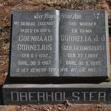 OBERHOLSTER Coenraad Cornelius 1892-1967 & Cornelia J.J. GERMISHUIS 1902-1975