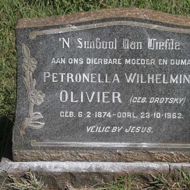 OLIVIER Petronella Wilhelmina nee DROTSKY 1874-1962