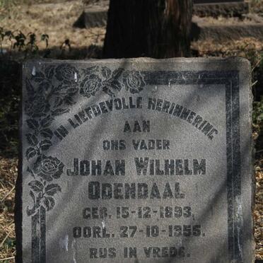 ODENDAAL Johan Wilhelm 1893-1955