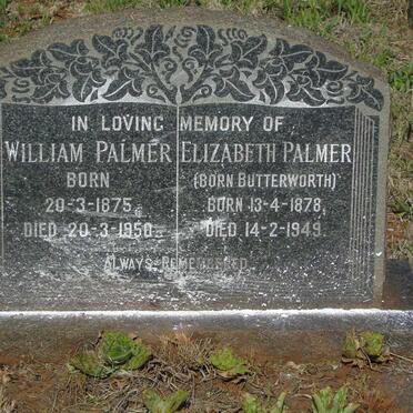PALMER William 1875-1950 & Elizabeth BUTTERWORTH 1878-1949