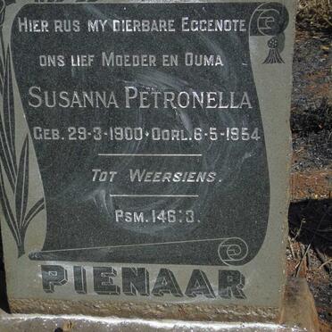 PIENAAR Susanna Petronella 1900-1954