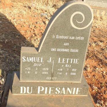 PIESANIE Samuel J., du 1920-1985 & Lettie NEL 1912-1996