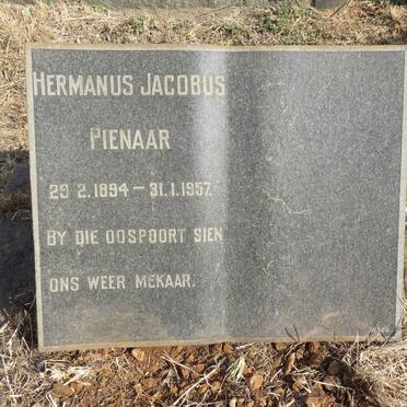 PIENAAR Hermanus Jacobus 1894-1957