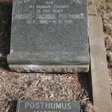 POSTHUMUS Andries Jacobus 1892-1953 & Martina Jacoba 1893-1981