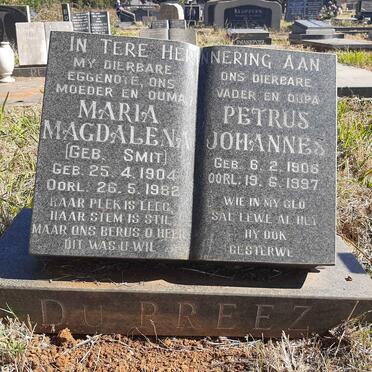 PREEZ Petrus Johannes, du 1906-1997 &amp; Maria Magdalena SMIT 1904-1982