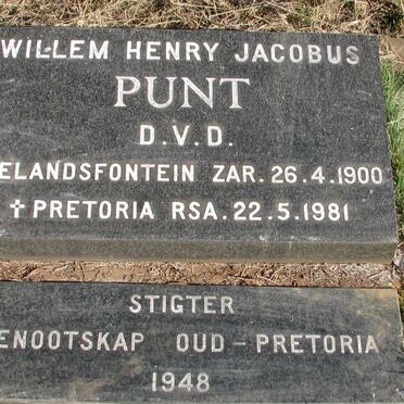 PUNT Willem Henry Jacobus 1900-1981