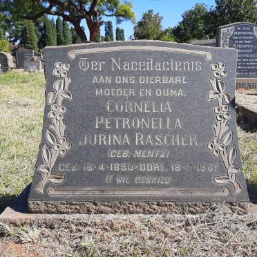 RASCHER Cornelia Petronella Jurina nee MENTZ 1890-1961