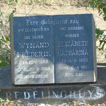 REDELINGHUYS Wynand Frederik 1889-1958 & Elizabeth Catharina 1893-1961