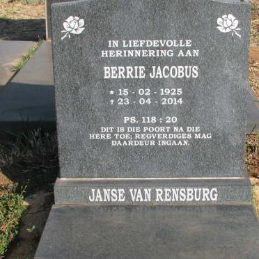 RENSBURG Berrie Jacobus, Janse van 1925-2014