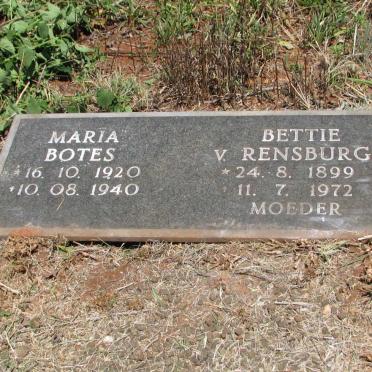 RENSBURG Bettie, v. 1899-1972 :: BOTES Maria 1920-1940