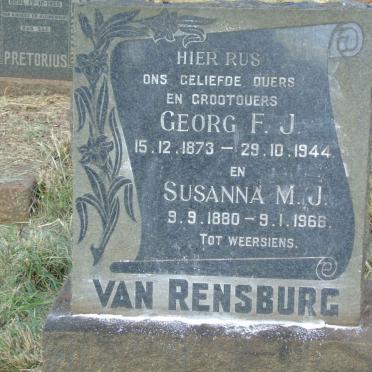 RENSBURG George F.J., van 1873-1944 &amp; Susanna M.J. 1880-1966