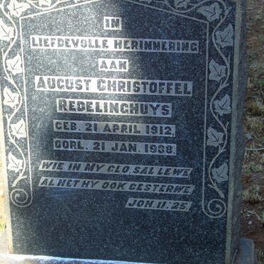 REDELINGHUIYS August Christoffel 1912-1938