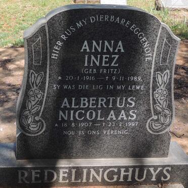 REDELINGHUYS Albertus Nicolaas 1907-1997 & Anna Inez FRITZ 1916-1989