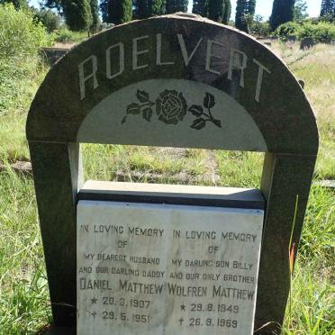 ROELVERT Daniel Matthew 1907-1951 :: ROELVERT Wolfren Matthew 1949-1969