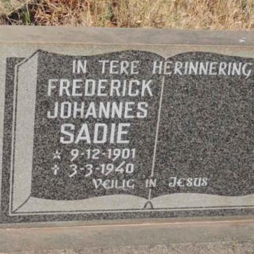 SADIE Frederick Johannes 1901-1940