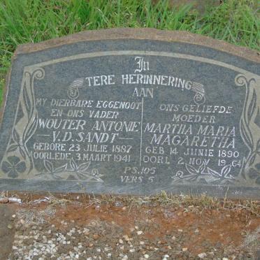 SANDT Wouter Anthonie, van der 1887-1941 &amp; Martha Maria Magaretha 1890-1964