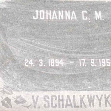 SCHALKWYK Johanna C.M., v. 1894-1956