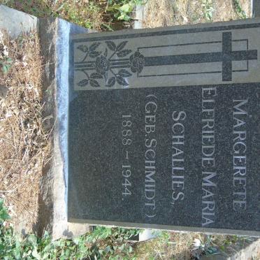 SCHALLIES Margerete Elfriede nee SCHMIDT 1888-1944