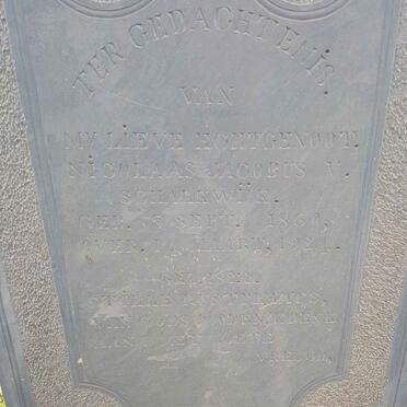 SCHALKWIJK Nicolaas Jacobus, v. 1860-1924