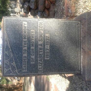 SIMPSON Elizabeth A. 1867-1932