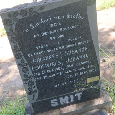 SMIT Johannes Lodewikus 1907-1959 &amp; Susanna Johanna JACOBS 1910-1989
