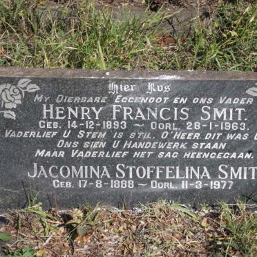 SMIT Henry Francis 1893-1963 &amp; Jacomina Stoffelina 1888-1977