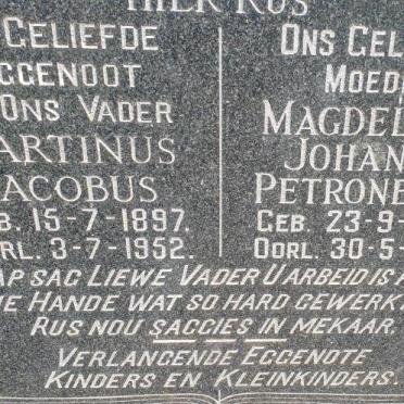 SMIDT Martinus Jacobus 1897-1952 &amp; Magdelena Johanna Petronella 1898-1962