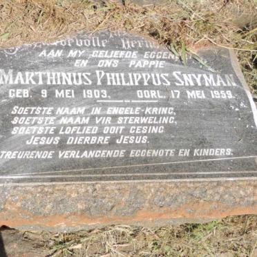 SNYMAN Marthinus Philippus 1903-1959