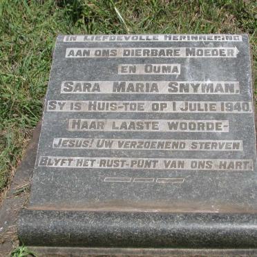 SNYMAN Sara Maria -1940