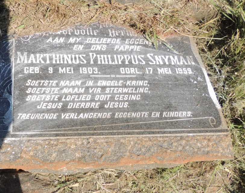 SNYMAN Marthinus Philippus 1903-1959