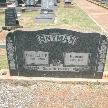 SNYMAN Prins F.J.J.P. 1882-1969 &amp; Phoebe 1888-1981