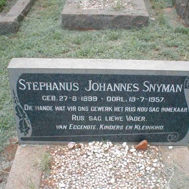 SNYMAN Stephanus Johannes 1899-1957
