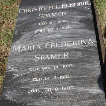 SPAMER Christoffel Hendrik 1899-1967 & Maria Frederika VAN DE RUIT 1901-1980