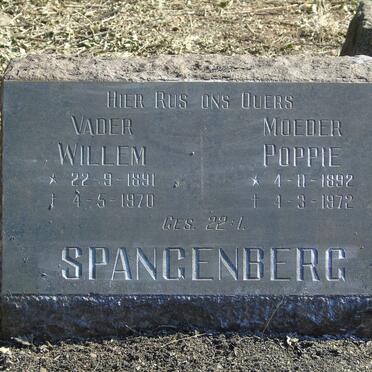 SPANGENBERG Willem 1891-1970 & Poppie 1892-1972