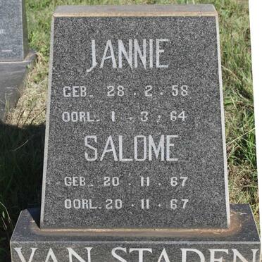STADEN Jannie, van 1958-1964 :: STADEN Salome, van 1967-1967
