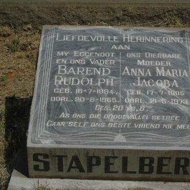 STAPELBERG Barend Rudolph 1894-1965 &amp; Anna Maria Jacoba 1905-1973