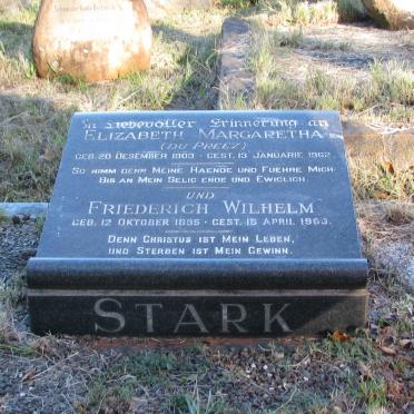 STARK Friederich Wilhelm 1895-1963 &amp; Elizabeth Margaretha DU PREEZ 1903-1962