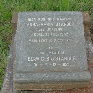 STANDER G.S.J. -1953 &amp; Anna Maria JURGENS -1942