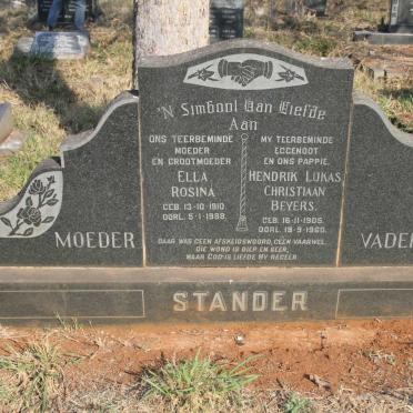 STANDER Hendrik Lucas Christiaan Beyers 1905-1960 &amp; Ella Rosina 1910-1988