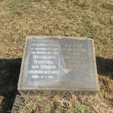 STADEN Magdalena Dorethea, van nee BOTES 1885-1921