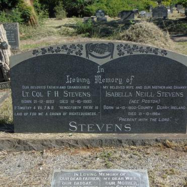 STEVENS F.H. 1893-1993 &amp; Isabella Neill POSTON 1900-1964