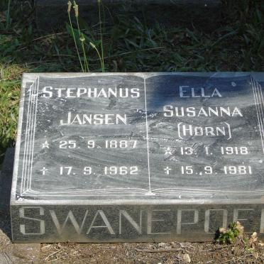 SWANEPOEL Stephanus Jansen 1887-1962 :: SWANEPOEL Ella Susanna nee HORN 1918-1981