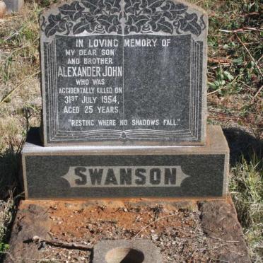 SWANSON Alexander John -1954