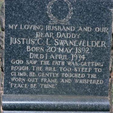 SWANEVELDER Justus C.L. 1892-1934